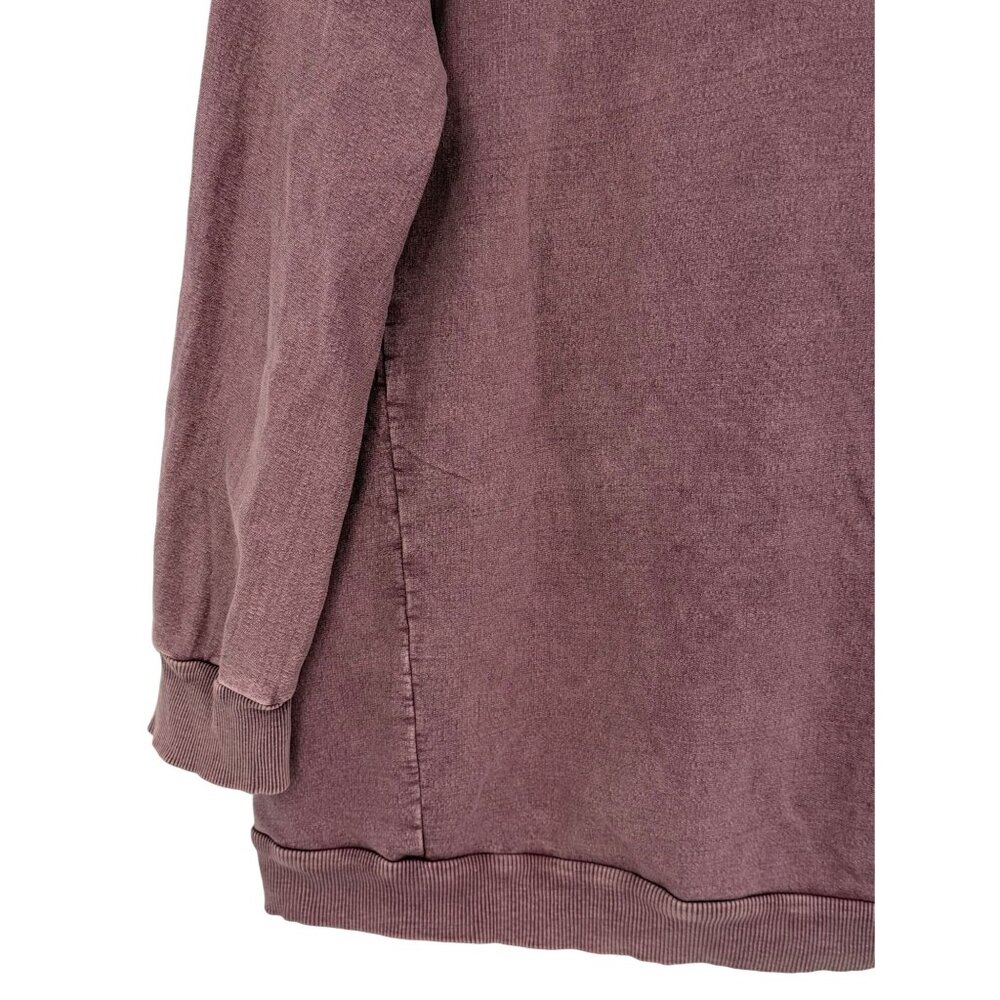 Vtg 90s B.L.E.U. Mauve Pink Lace & Studded Slouchy Sweatshirt | Y2K Grunge Boho - Picture 8 of 16